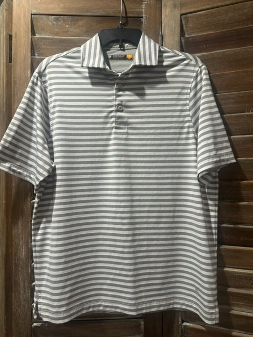 Cremieux Performance Men's S Polo Gray/White Striped
